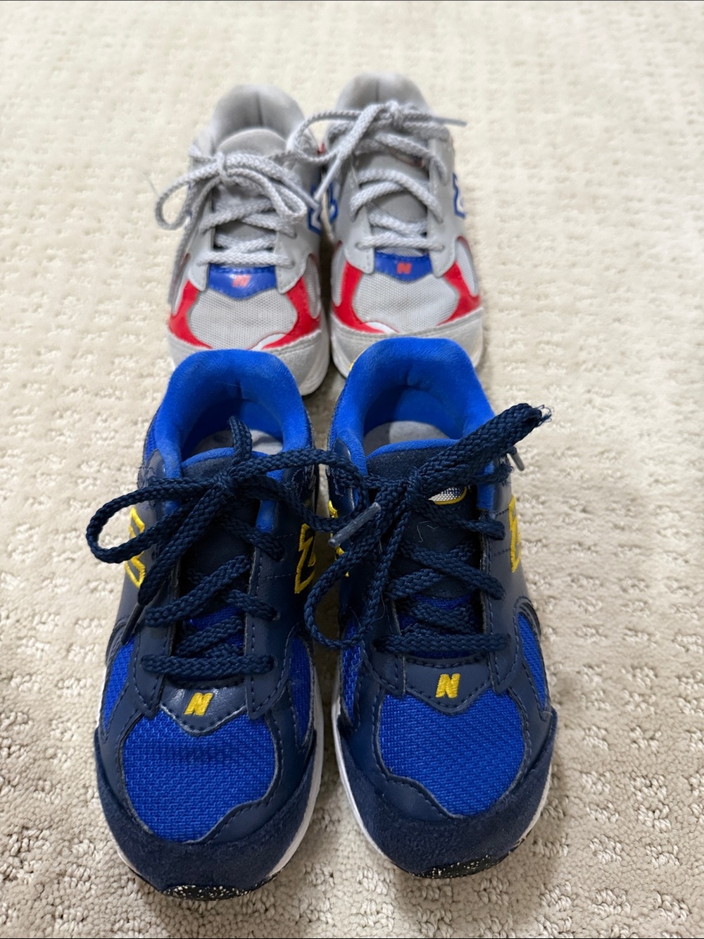 New Balance Kids Gray & Red and Navy & Blue Sneakers